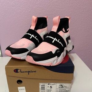 Champion Black and Pink Hyper Future Hi Sneakers